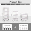 LULUHOME 2/3/4 Layers Storage Rack Fridge Side Shelf Organizer Slim Space Saving Kitchen Bathroom