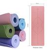 LULUHOME TPE Double-Layer Double-Color Non-slip Yoga mat Guide Line Position Line